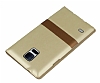 Joyroom Samsung i9600 Galaxy S5 Tiffany Uyku Modlu Pencereli Gold Deri Klf - Resim: 3