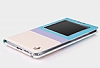 Joyroom Samsung N9000 Galaxy Note 3 Tiffany Uyku Modlu Pencereli Mavi Deri Klf - Resim: 6