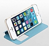 Totu Design Starry iPhone 6 Plus / 6S Plus Pencereli Standl Siyah Deri Klf - Resim: 2