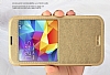 Kalaideng Samsung i9600 Galaxy S5 Standl Pencereli Gold Deri Klf - Resim: 4
