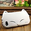 Kiki Cat Kedi iPhone 4 / 4S Sert Beyaz Rubber Klf - Resim: 3