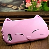 Kiki Cat iPhone SE / 5 / 5S Sert Pembe Rubber Klf - Resim: 5