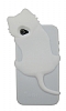 Kiki iPhone 4 / 4S Beyaz Kedili Silikon Klf - Resim: 1