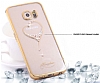 Kingxbar Samsung Galaxy S6 Edge Gold Kenarl Kalp Tal Kristal Klf - Resim: 1