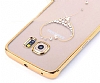 Kingxbar Samsung Galaxy S6 Edge Gold Kenarl Kalp Tal Kristal Klf - Resim: 3