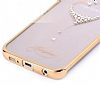 Kingxbar Samsung Galaxy S6 Edge Gold Kenarl Kalp Tal Kristal Klf - Resim: 4
