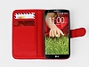 LG G2 Mini Czdanl Yan Kapakl Krmz Deri Klf - Resim: 3