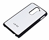 LG G2 Siyah Kenarl Sert Mat Beyaz Rubber Klf - Resim: 2