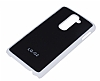 LG G2 Beyaz Kenarl Sert Mat Siyah Rubber Klf - Resim: 2
