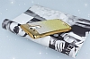 LG G3 Simli Parlak Gold Silikon Klf - Resim: 2