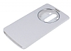 LG G3 Uyku Modlu Pencereli Beyaz Deri Klf - Resim: 2