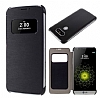 LG G5 Uyku Modlu Pencereli Siyah Deri Klf - Resim: 3
