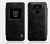 Nillkin LG G6 Uyku Modlu Pencereli Kapakl Siyah Deri Klf - Resim: 5