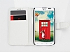 LG L70 Czdanl Yan Kapakl Beyaz Deri Klf - Resim: 1