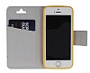 Luxo iPhone SE / 5 / 5S Kalp Standl Czdanl Deri Klf - Resim: 2