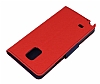 Mercury Samsung N9100 Galaxy Note 4 Standl Czdanl Krmz Deri Klf - Resim: 3