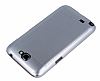 Eiroo Maxfit Samsung N7100 Galaxy Note 2 Ultra nce Silver Rubber Klf - Resim: 2