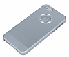 Eiroo iPhone SE / 5 / 5S Tal Metal Silver Klf - Resim: 3