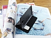 Momax Samsung i9190 Galaxy S4 mini Standl Uyku Modlu Siyah Deri Klf - Resim: 3