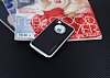 Motomo iPhone 4 / 4S Silver Kenarl Siyah Silikon Klf - Resim: 1
