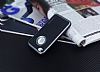 Motomo iPhone 4 / 4S Dark Silver Kenarl Siyah Silikon Klf - Resim: 2