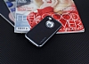 Motomo iPhone 4 / 4S Dark Silver Kenarl Siyah Silikon Klf - Resim: 1