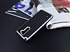 Motomo LG Stylus 2 / Stylus 2 Plus Silver Kenarl Siyah Silikon Klf - Resim: 2