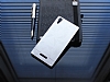 Motomo Prizma Sony Xperia T3 Metal Silver Rubber Klf - Resim: 2