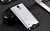 Motomo Round Samsung N9100 Galaxy Note 4 Metal Silver Rubber Klf - Resim: 1