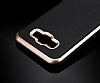 Motomo Samsung Galaxy J5 Gold Kenarl Siyah Silikon Klf - Resim: 1