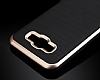 Motomo Samsung Galaxy On7 Gold Kenarl Siyah Silikon Klf - Resim: 1