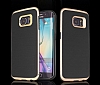 Motomo Samsung Galaxy S6 Edge Gold Kenarl Siyah Silikon Klf - Resim: 4