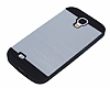 Motomo Samsung i9500 Galaxy S4 Metal Silver Silikon Klf - Resim: 1