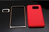 Motomo Samsung i9800 Galaxy S6 Krmz Kenarl Siyah Silikon Klf - Resim: 4