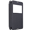 Nillkin Sony Xperia E4g Sparkle Pencereli nce Kapakl Siyah Deri Klf - Resim: 5