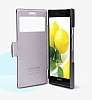 Nillkin Huawei Ascend P6 Pencereli nce Yan Kapakl Deri Klf - Resim: 4