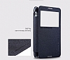Nillkin Sony Xperia E4 Sparkle Pencereli nce Kapakl Siyah Deri Klf - Resim: 4