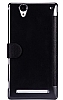 Nillkin Sony Xperia T2 Ultra nce Yan Kapakl Siyah Deri Klf - Resim: 2