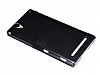 Nillkin Sony Xperia T2 Ultra nce Yan Kapakl Siyah Deri Klf - Resim: 3