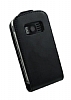 Nokia C6-01 Kapakl Siyah Deri Klf - Resim: 4
