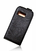 Nokia E6-00 Siyah Kapakl Deri Klf - Resim: 1