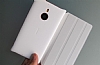 Nokia Lumia 1520 Orjinal Standl nce Yan Kapakl Beyaz Deri Klf - Resim: 3