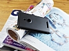 Nokia Lumia 925 nce Yan Kapakl Siyah Deri Klf - Resim: 1