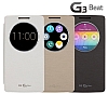 Orjinal LG G3 S / G3 Beat Uyku Modlu Pencereli Gold Deri Klf - Resim: 1