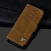 Pierre Cardin iPhone SE / 5 / 5S Standl Czdanl Kahverengi Deri Klf - Resim: 4