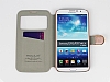 PinShang Samsung Galaxy Mega 6.3 Tal Pencereli Standl Krem Deri Klf - Resim: 2