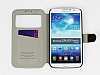 PinShang Samsung Galaxy Mega 6.3 Tal Pencereli Standl Siyah Deri Klf - Resim: 2