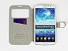 PinShang Samsung Galaxy Mega 6.3 Tal Pencereli Standl Beyaz Deri Klf - Resim: 1