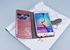 PinShang Samsung Galaxy S6 Edge Tal Standl Czdan Rugan Pembe Klf - Resim: 3
