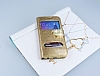PinShang Samsung i9800 Galaxy S6 ift Pencereli Tal Standl Rugan Gold Klf - Resim: 1